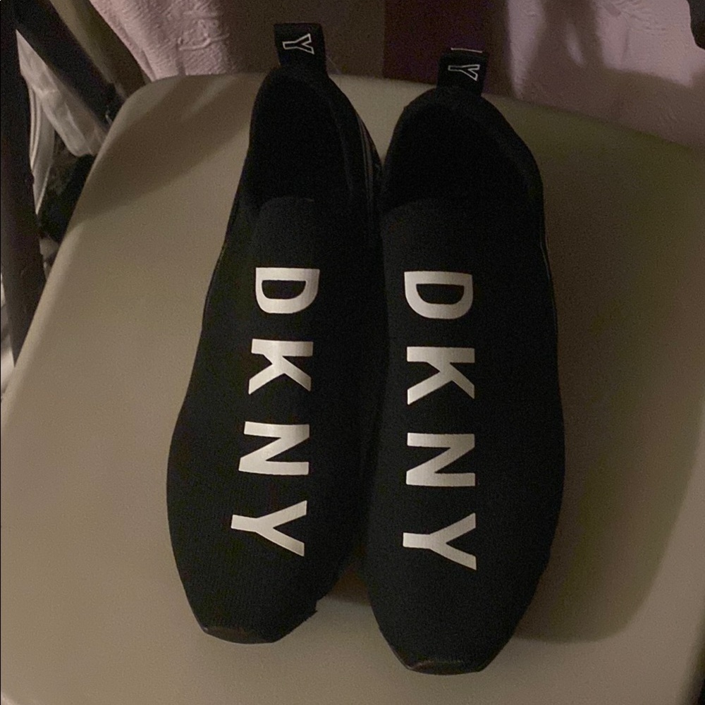 DKNY Black Slip-On Sneakers Modern Athleisure
